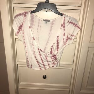 Tie dye wrap crop top